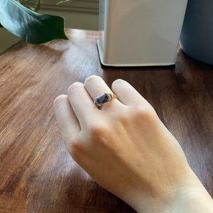 Beautiful Estate VINTAGE Rare 10K Gold Faceted Clear Lavender Amethyst & Diamond